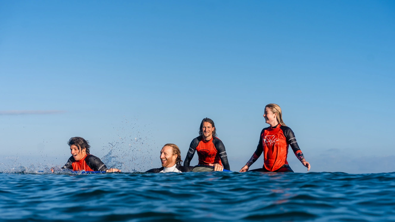 Fun surf lesson in southwest France