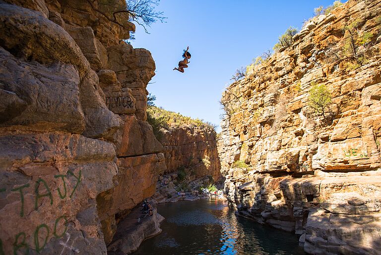 Klipppen springen im Paradise VAlley