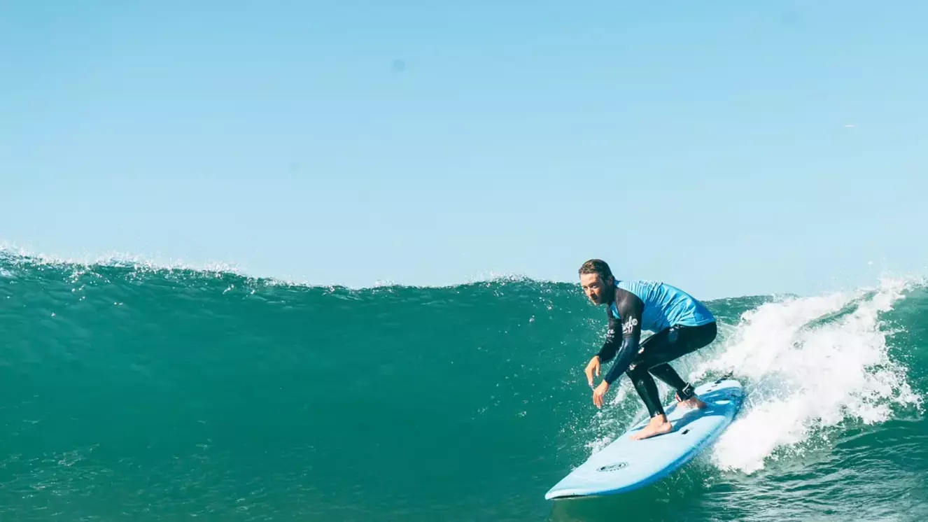 Learning to surf during an Algarve surf holiday