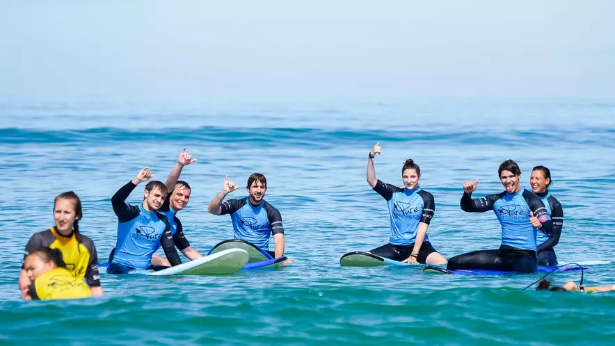 Surfing lifestyle on the Atlantic coast near Seignosse