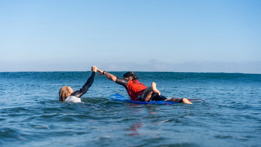 Surf lesson at Soustons Plage France