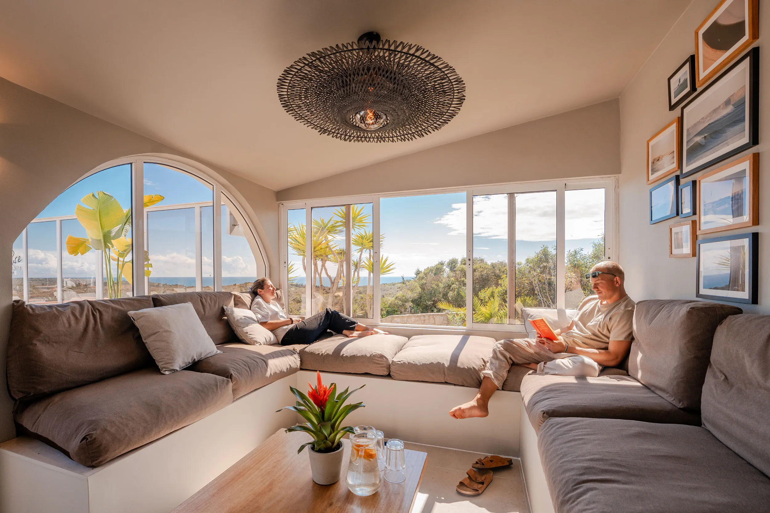 Sea-view bar at the luxury Algarve surf lodge