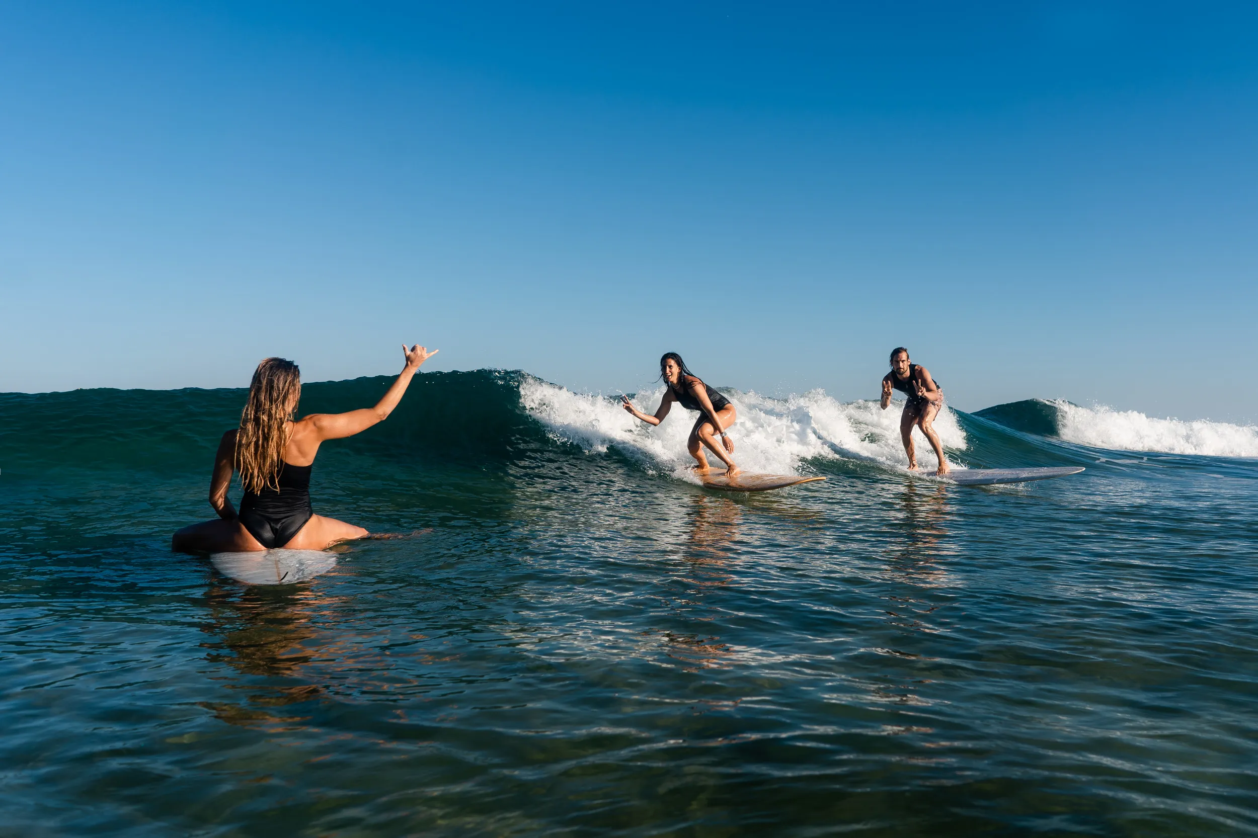 Intermediate surfing on the Atlantic coast of France