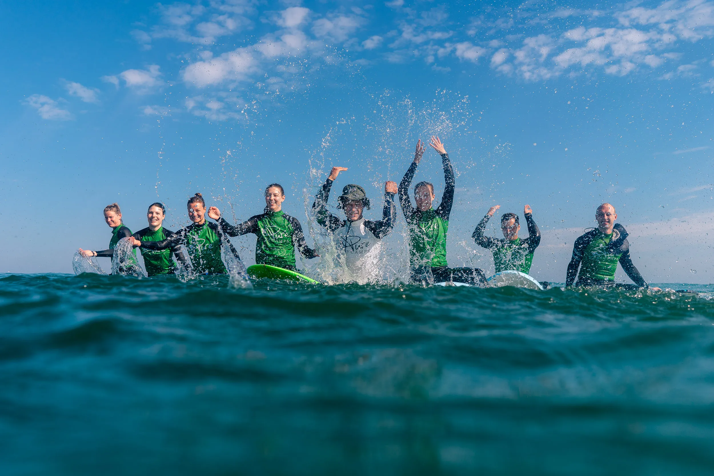 Supportive surf coaching during the France women’s retreat